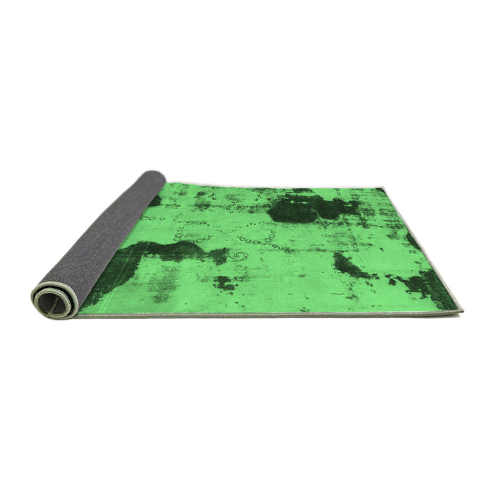 Sideview of Abstract Emerald Green Modern Rug, abs1044emgrn