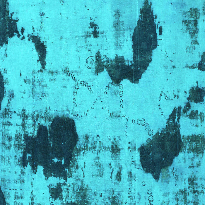 Square Machine Washable Abstract Turquoise Modern Area Rugs, wshabs1044turq