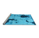 Sideview of Machine Washable Abstract Light Blue Modern Rug, wshabs1044lblu