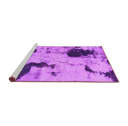 Sideview of Machine Washable Abstract Pink Modern Rug, wshabs1044pnk