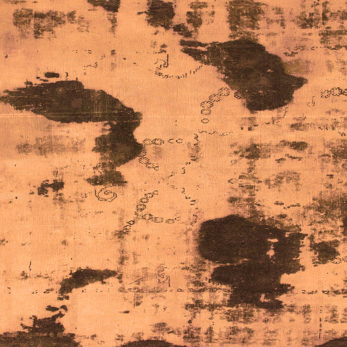 Square Machine Washable Abstract Orange Modern Area Rugs, wshabs1044org