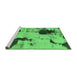 Sideview of Machine Washable Abstract Emerald Green Modern Area Rugs, wshabs1044emgrn