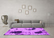 Machine Washable Abstract Pink Modern Rug in a Living Room, wshabs1044pnk