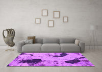 Machine Washable Abstract Pink Modern Rug, wshabs1044pnk