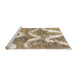 Sideview of Machine Washable Abstract Brown Rug, wshabs1045