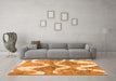 Machine Washable Abstract Orange Modern Area Rugs in a Living Room, wshabs1045org