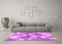 Machine Washable Abstract Purple Modern Rug, wshabs1045pur