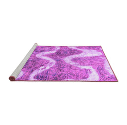 Sideview of Machine Washable Abstract Purple Modern Area Rugs, wshabs1045pur