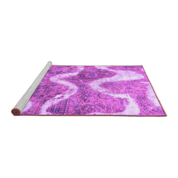 Sideview of Machine Washable Abstract Purple Modern Area Rugs, wshabs1045pur