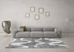 Machine Washable Abstract Gray Modern Rug in a Living Room,, wshabs1045gry