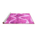 Sideview of Machine Washable Abstract Pink Modern Rug, wshabs1045pnk