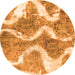 Round Abstract Orange Modern Rug, abs1045org