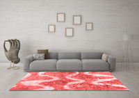 Machine Washable Abstract Red Modern Rug, wshabs1045red