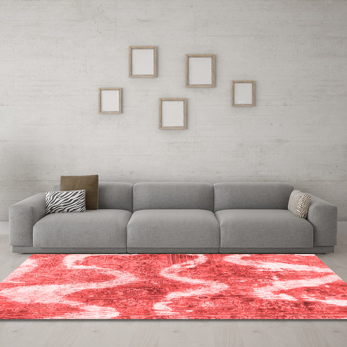 Modern Red Washable Rugs