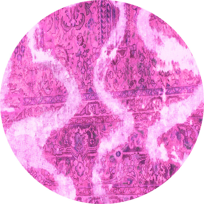 Round Abstract Pink Modern Rug, abs1045pnk