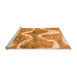 Sideview of Machine Washable Abstract Orange Modern Area Rugs, wshabs1045org