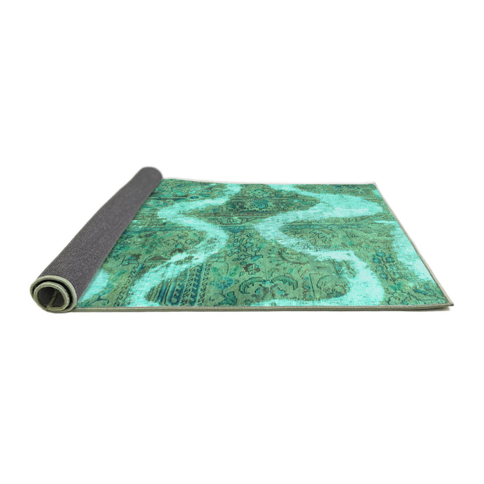 Sideview of Abstract Turquoise Modern Rug, abs1045turq