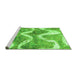 Sideview of Machine Washable Abstract Green Modern Area Rugs, wshabs1045grn