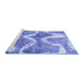 Sideview of Machine Washable Abstract Blue Modern Rug, wshabs1045blu