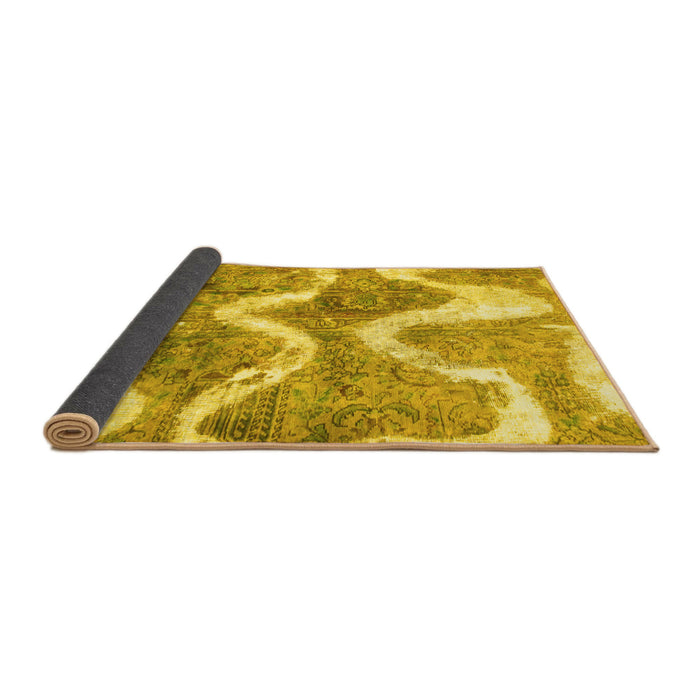 Sideview of Abstract Yellow Modern Rug, abs1045yw