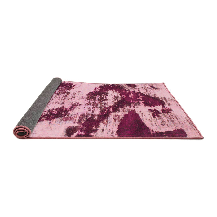 Sideview of Abstract Bright Maroon Red Modern Rug, abs1046
