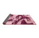 Sideview of Abstract Bright Maroon Red Modern Rug, abs1046