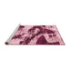 Sideview of Machine Washable Abstract Bright Maroon Red Rug, wshabs1046