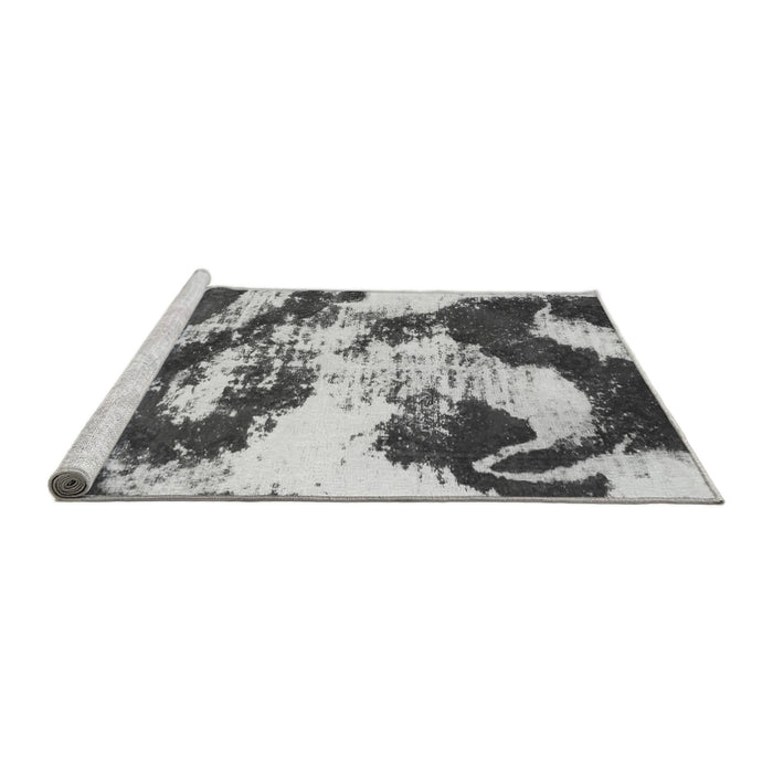 Sideview of Machine Washable Abstract Gray Modern Rug, wshabs1046gry