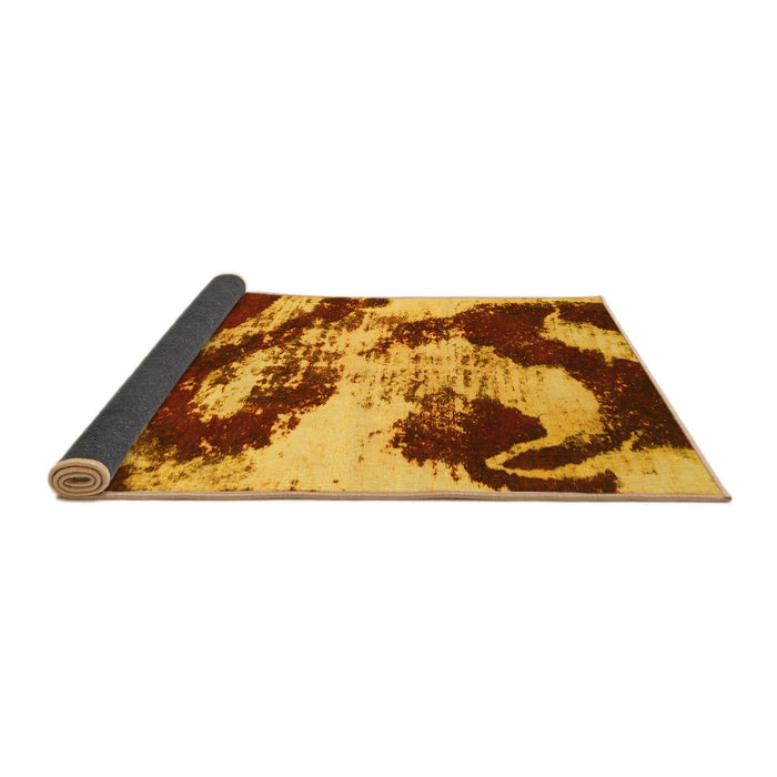 Sideview of Abstract Yellow Modern Rug, abs1046yw
