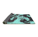 Sideview of Abstract Turquoise Modern Rug, abs1046turq