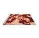 Sideview of Machine Washable Abstract Orange Modern Area Rugs, wshabs1046org