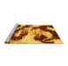 Sideview of Machine Washable Abstract Yellow Modern Rug, wshabs1046yw