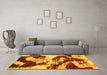 Machine Washable Abstract Yellow Modern Rug in a Living Room, wshabs1046yw