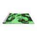 Sideview of Machine Washable Abstract Emerald Green Modern Area Rugs, wshabs1046emgrn