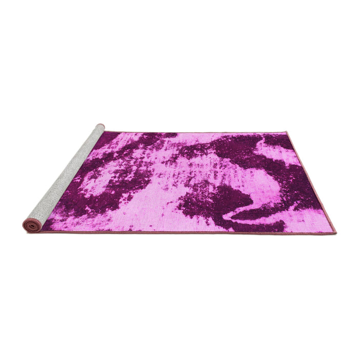 Sideview of Machine Washable Abstract Pink Modern Rug, wshabs1046pnk