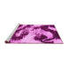 Sideview of Machine Washable Abstract Pink Modern Rug, wshabs1046pnk