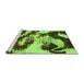 Sideview of Machine Washable Abstract Green Modern Area Rugs, wshabs1046grn