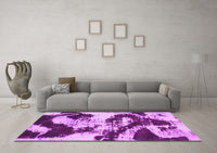 Machine Washable Abstract Purple Modern Rug, wshabs1046pur