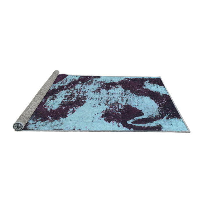 Sideview of Machine Washable Abstract Light Blue Modern Rug, wshabs1046lblu