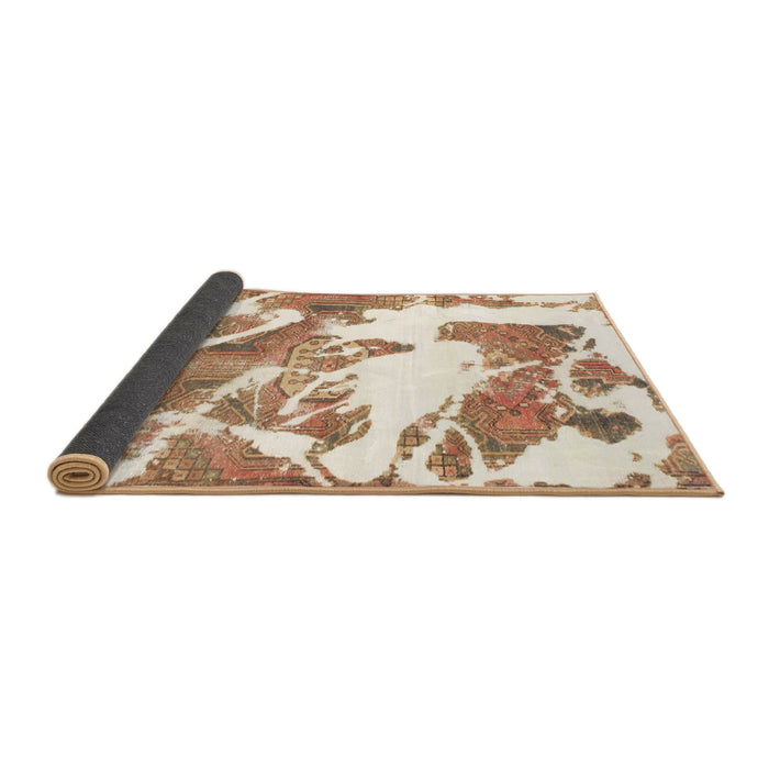Sideview of Abstract Bisque Beige Modern Rug, abs1047