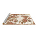 Sideview of Machine Washable Abstract Bisque Beige Rug, wshabs1047