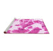 Sideview of Machine Washable Abstract Pink Modern Rug, wshabs1047pnk