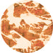 Round Abstract Orange Modern Rug, abs1047org