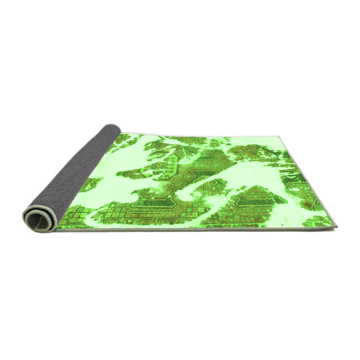 Sideview of Abstract Green Modern Rug, abs1047grn
