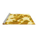 Sideview of Machine Washable Abstract Yellow Modern Rug, wshabs1047yw