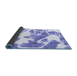 Sideview of Abstract Blue Modern Rug, abs1047blu