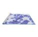 Sideview of Machine Washable Abstract Blue Modern Rug, wshabs1047blu