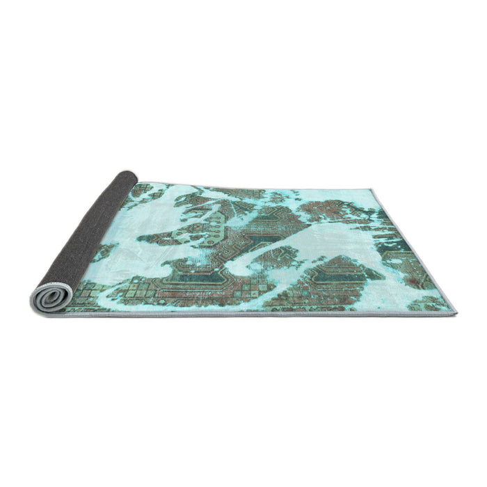Sideview of Abstract Light Blue Modern Rug, abs1047lblu