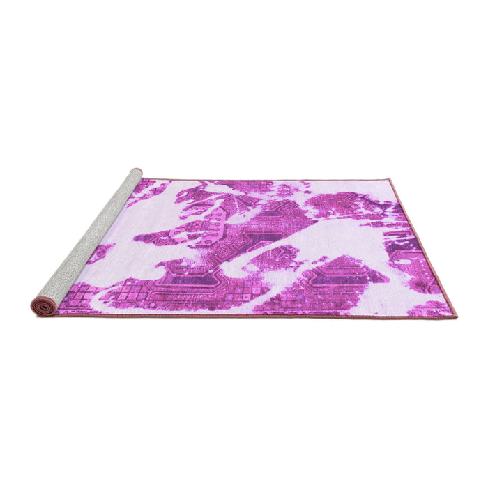 Sideview of Machine Washable Abstract Purple Modern Area Rugs, wshabs1047pur