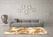 Machine Washable Abstract Brown Modern Rug in a Living Room,, wshabs1047brn